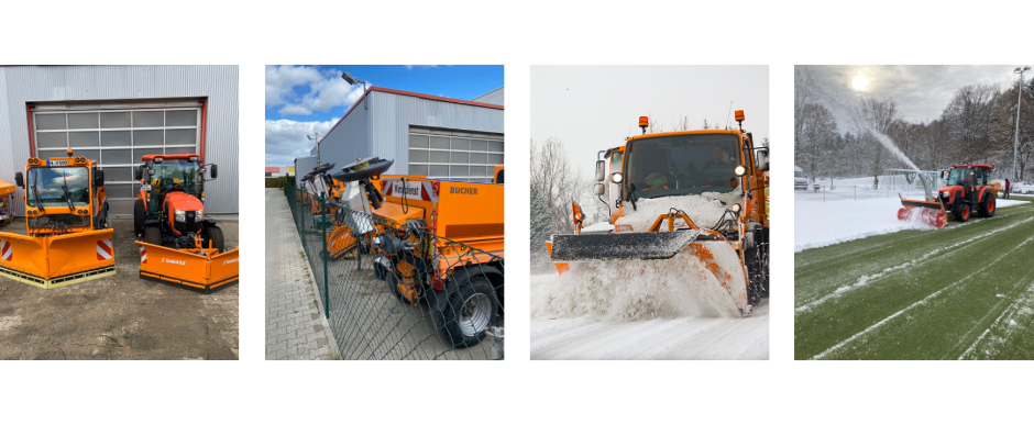Winterdienst für Kunstrasen Sportplätze Glatteisbekämpfung Schneefräse